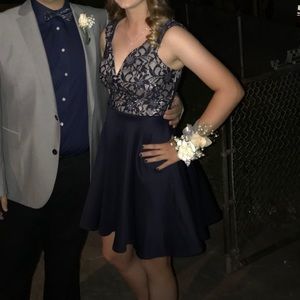 Navy Blue, Fit and Flare, Homecoming Dress